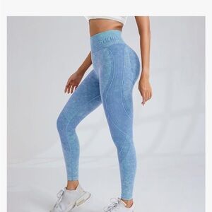 Never Worn, Blue High-Waisted Leggings, Size Medium